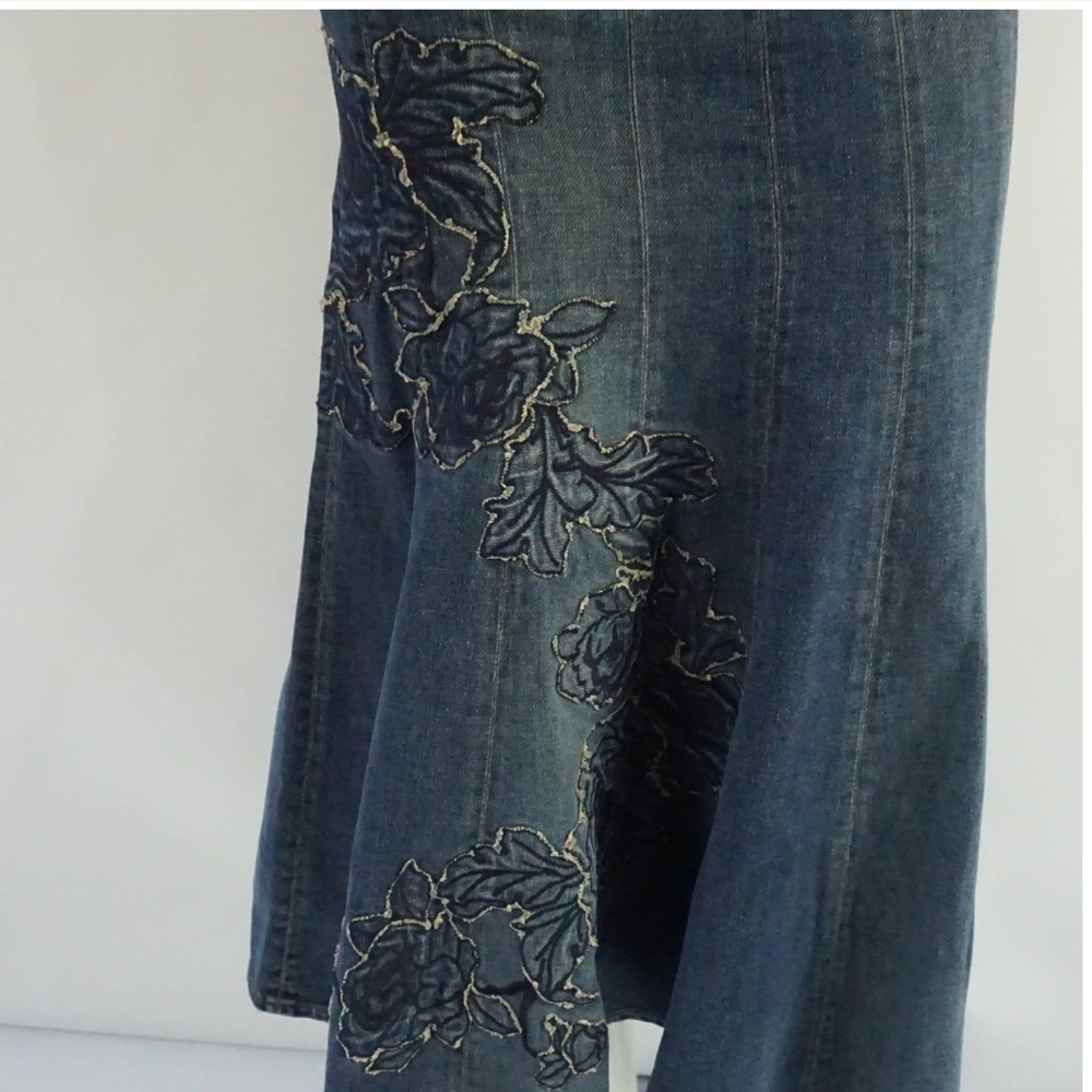 Roberto Cavalli Denim Skirt with Embroidery - Picture 10 of 17